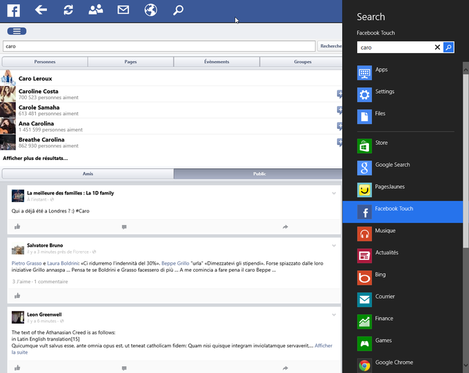 Facebook Touch pour Windows 10 Facebook Touch pour Windows 10