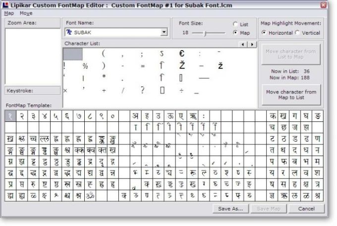 shree lipi font keyboard chart