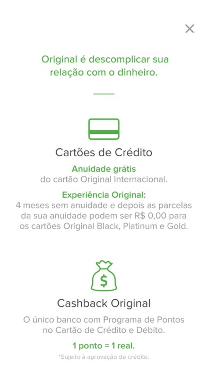 Seja Original - Abra Sua Conta