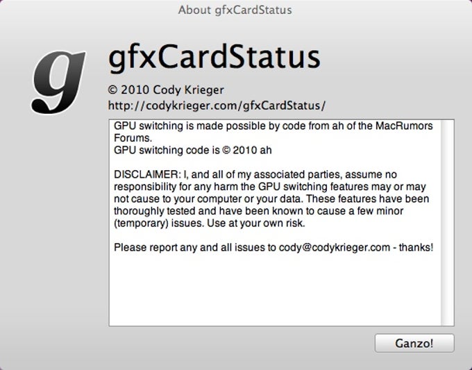 gfxCardStatus gfxCardStatus