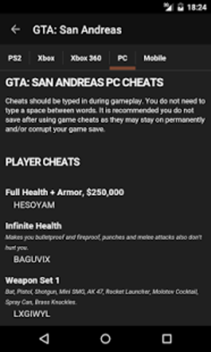 GTA for Cheats APK for Android - Download