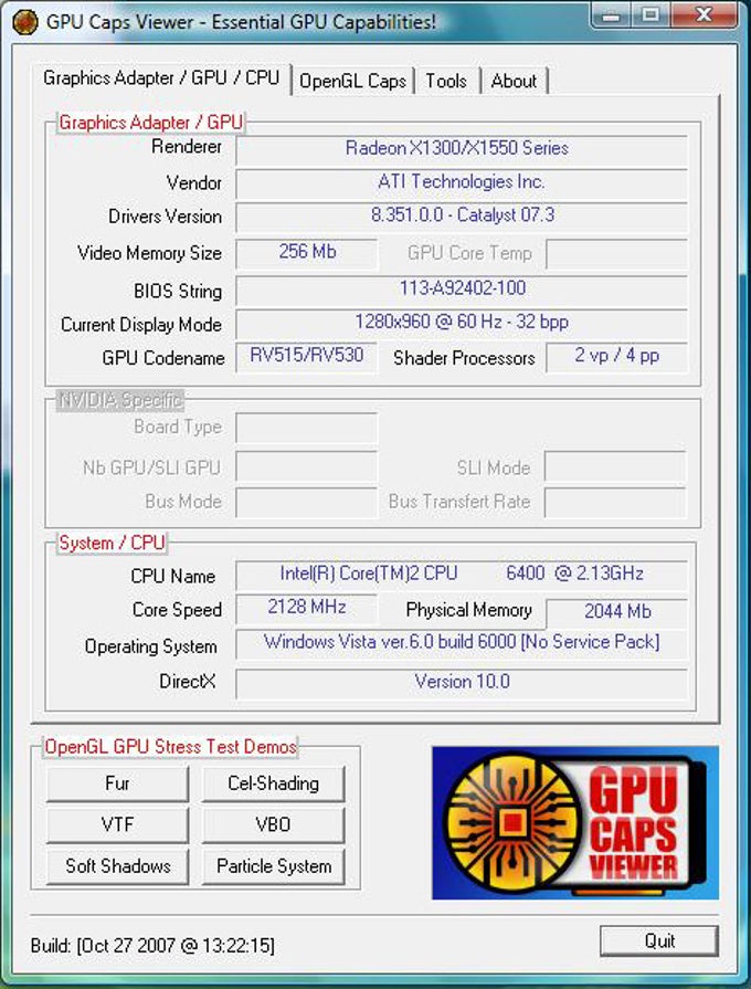 GPU Caps Viewer GPU Caps Viewer