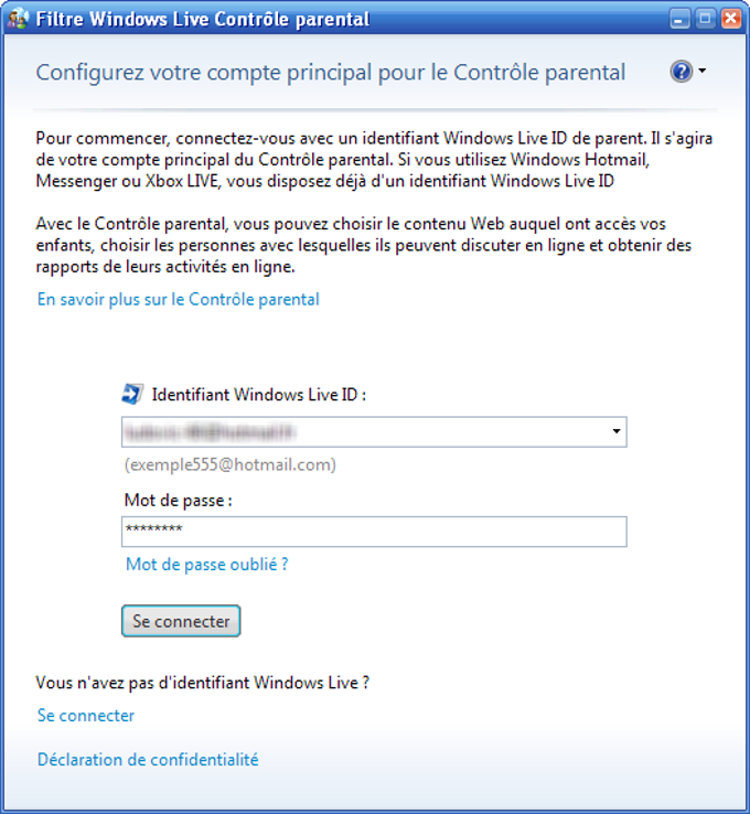 Windows Live Protección infantil Windows Live Protección infantil