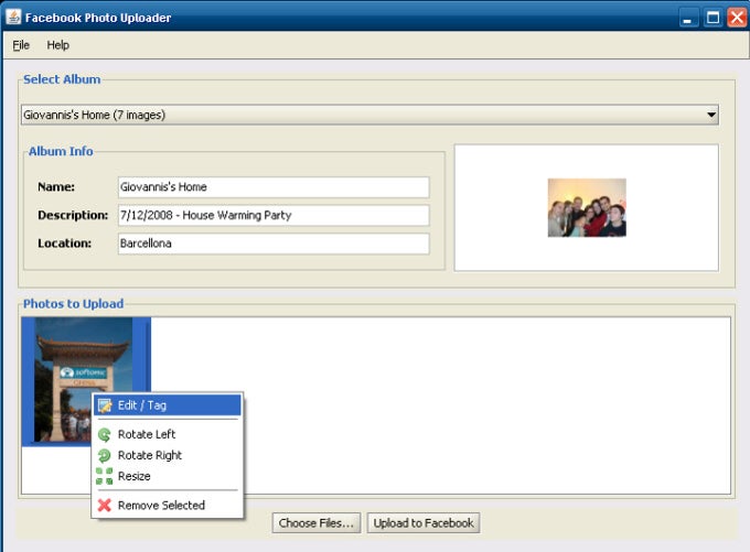 Facebook Photo Uploader Facebook Photo Uploader