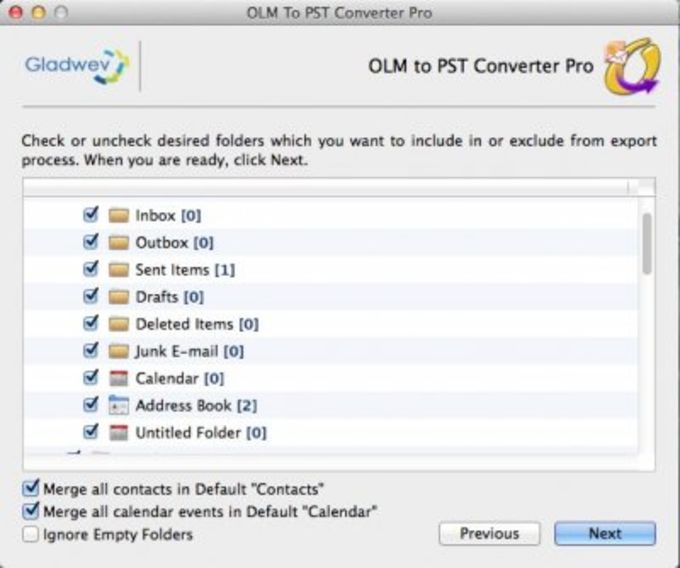 convert olm to pst