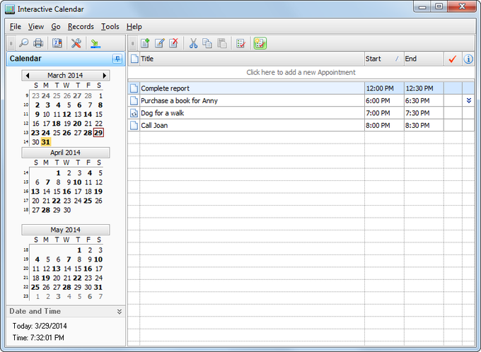 Interactive Calendar - Download