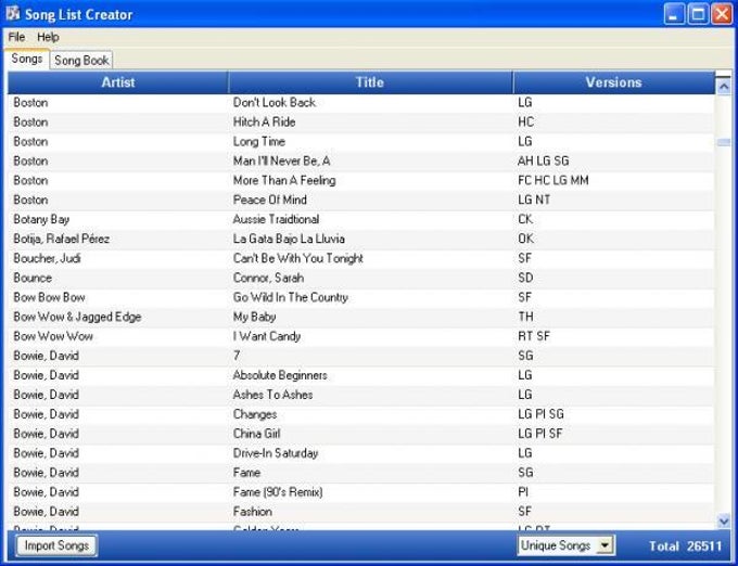 Song List Creator - Download