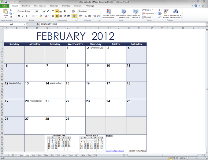 Modèle de Calendrier Mensuel Excel Modèle de Calendrier Mensuel Excel