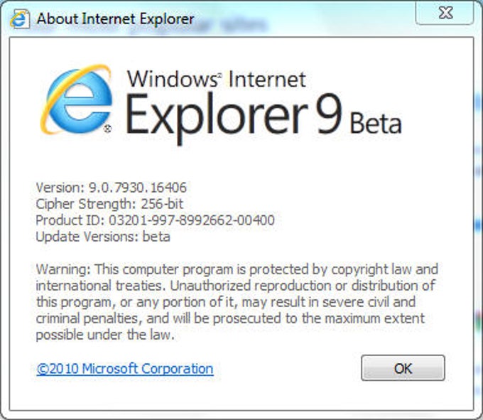Internet Explorer 9 Internet Explorer 9