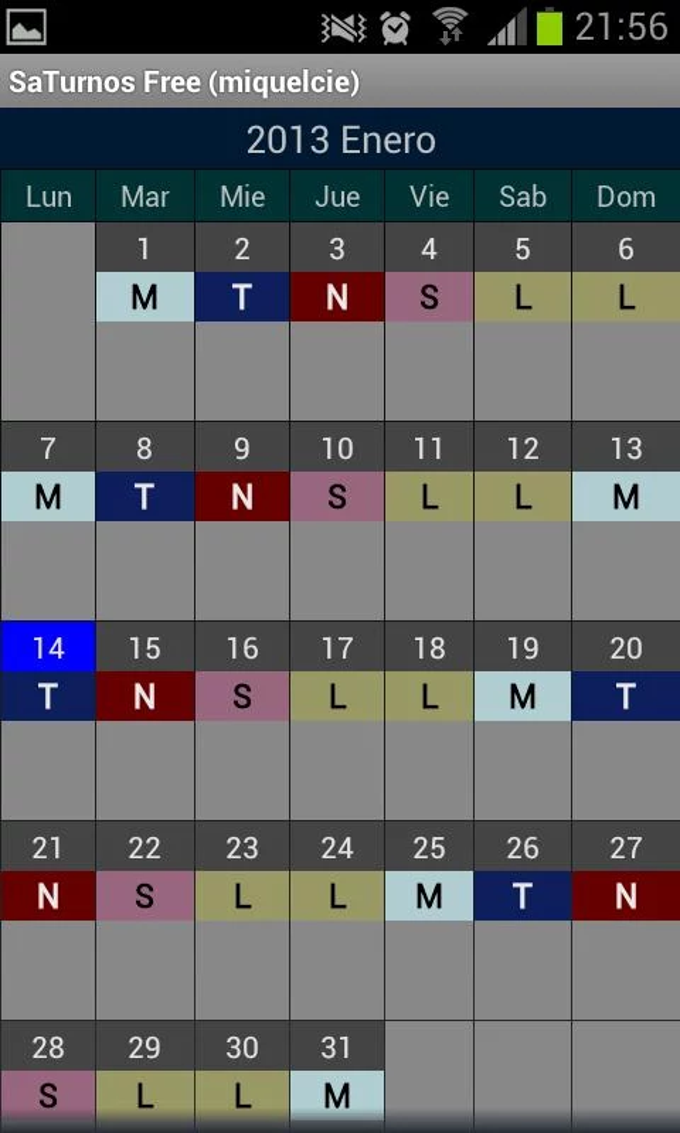 SaTurnos Free Calendario SaTurnos Free Calendario