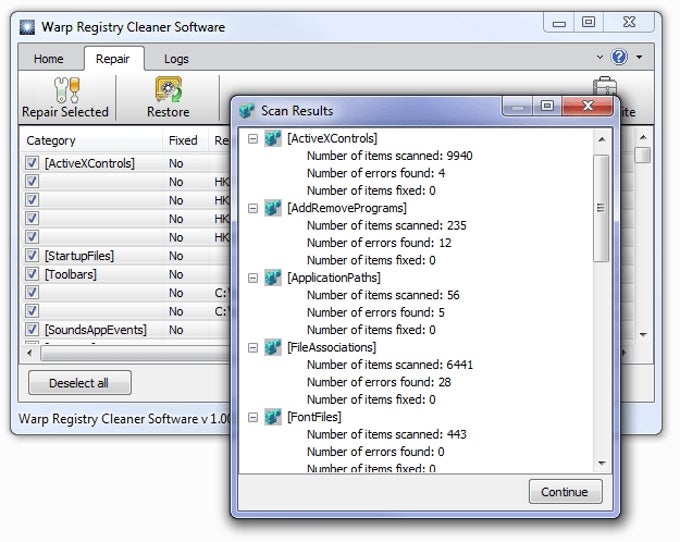 Warp Registry Cleaner Software Warp Registry Cleaner Software