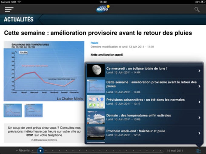 La Chaîne Météo pour iPad La Chaîne Météo pour iPad