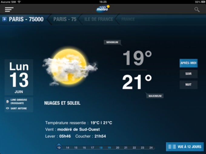 La Chaîne Météo pour iPad La Chaîne Météo pour iPad