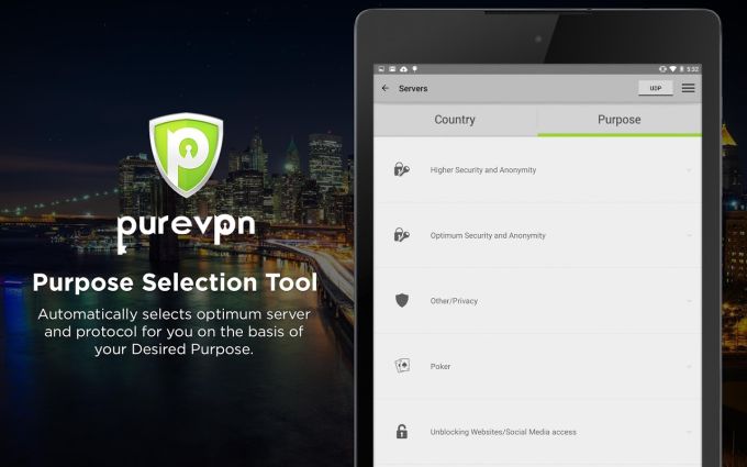 purevpn app screenshots