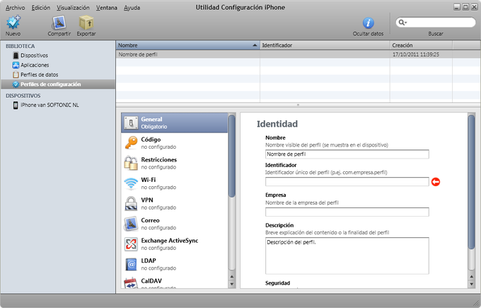 Utilidad Configuración iPhone