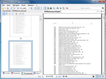 STDU Viewer с миниатюрами страниц и PDF-документом