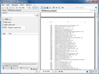Окно STDU Viewer с PDF-документом и панелью поиска