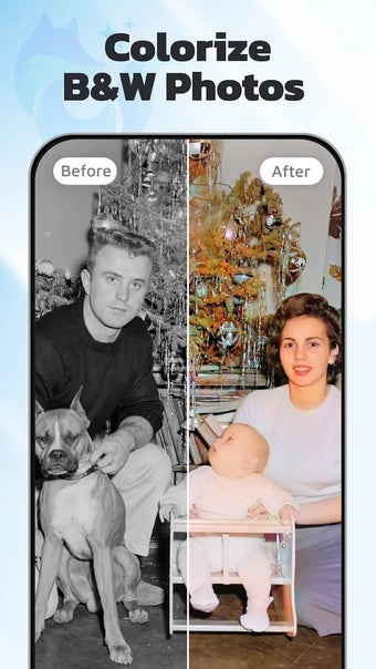 EnhanceFox раскрашивает чёрно-белую фотографию и показывает результат до и после