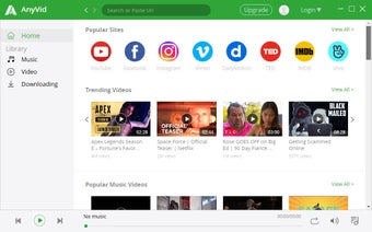 Anyvid For Windows – Descarga Gratis Con Licencia Oficial De 1 Año Interfaz Principal De Anyvid For Windows