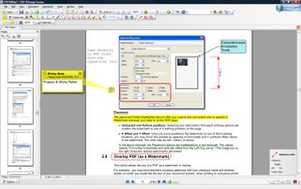 Окно PDF-XChange Viewer с открытым документом, панелью миниатюр и элементами разметки
