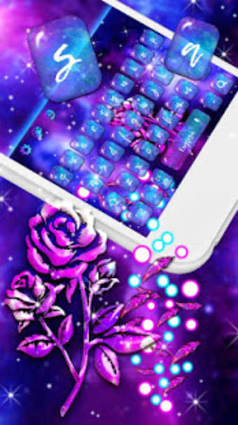 Luxury Galaxy Rose Keyboard Theme