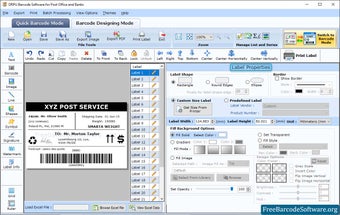 Postal Barcode Printing Application