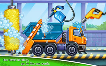 Truck games for kids - build a house car wash