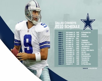 2010 Dallas Cowboys Schedule Wallpaper