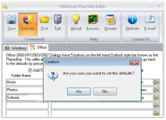 Melloware PlacesBar Editor