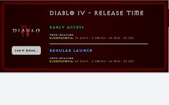 Diablo 4 Release Countdown Timer