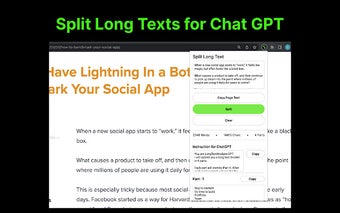 Split Long Text for Chat GPT