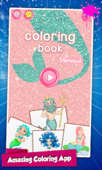 Mermaid Coloring Pages Glitter