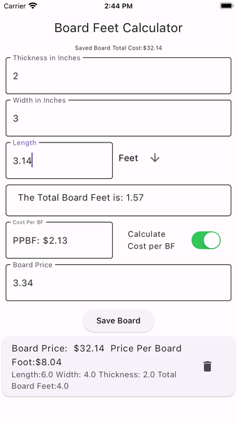 The Board Feet Calculator