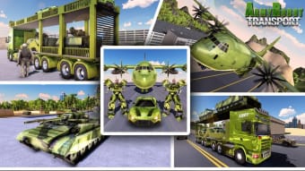 US Army Tank Robot Transform Cargo Plane Transport