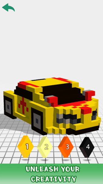 Cars 3D Color by Number - Voxel, Puzzle Coloring