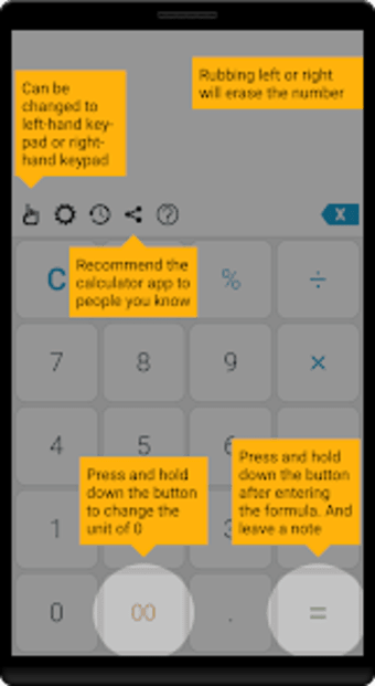 Left hand user calculator app