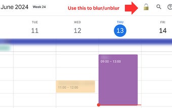 Google Calendar Event Blur