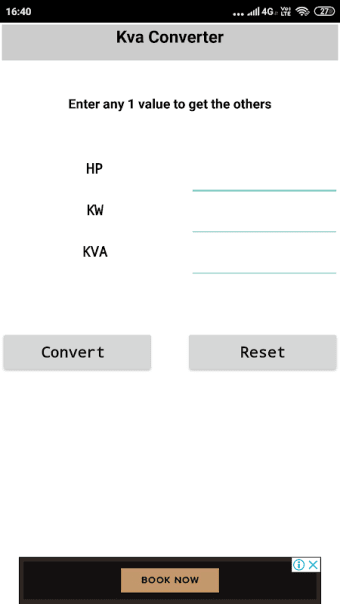 KVA/Hp/Kw  Calculator and Converter