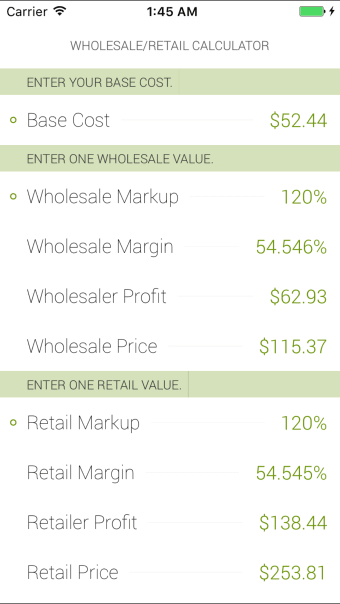 WholesaleRetail Calculator