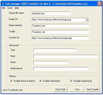 Tab Manager 2003 Compiler for MSN 6.0