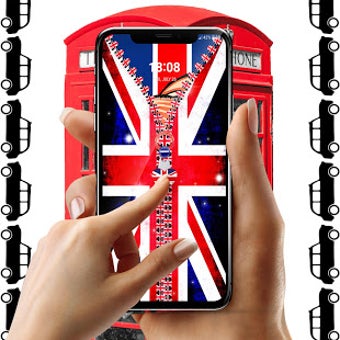 UK Flag Zipper Lock Screen