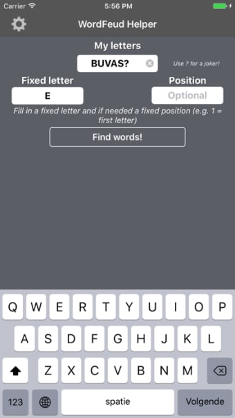 WordFeud Helper - find words for your letters