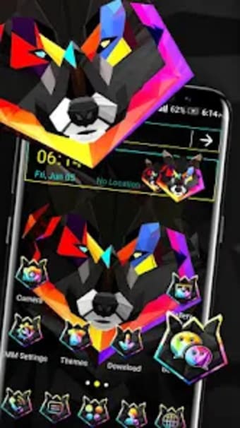 Colorful Wolf Launcher Theme