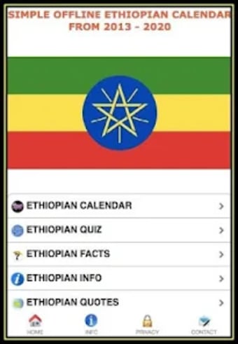 SIMPLE 2020 ETHIOPIAN CALENDAR
