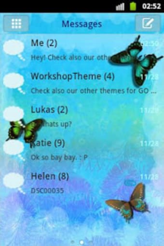 Blue Butterfly Theme GO SMS