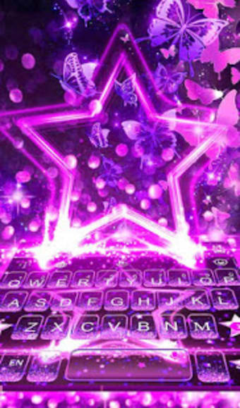 Live Purple Stars Keyboard Theme