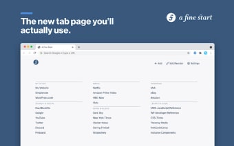 A Fine Start - minimal new tab page