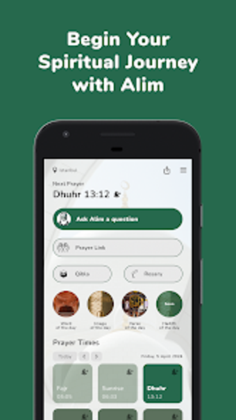 Alim: Qibla Finder Adhan Time