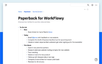Paperback: a minimal WorkFlowy theme