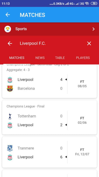 Live Match, Score And Schedule For Liverpool
